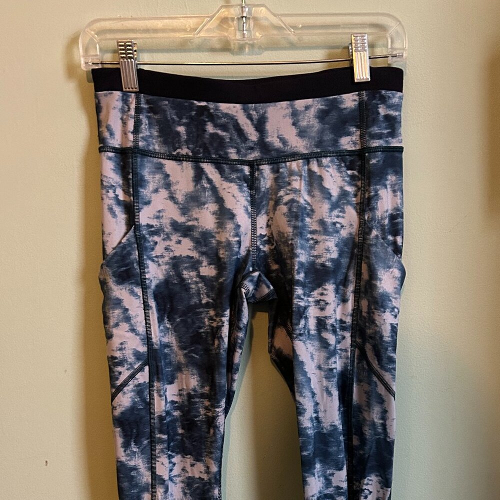 Lululemon Speed Tight III Blue Tie Dye Acid Wash Workout Leggings Size 6